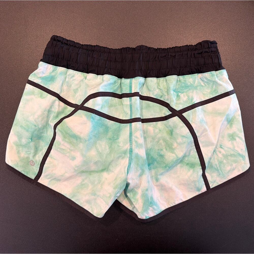 Lululemon Speed Short Mint Tie Dye Lined Running Athletic Shorts, Size 10 - Picture 3 of 5